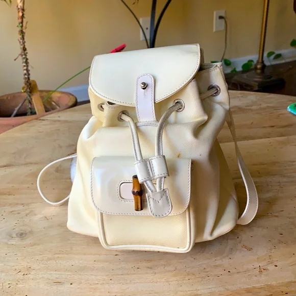 GUCCI Mini Backpack w/Bamboo Handle - Vintage - Picture 1 of 15